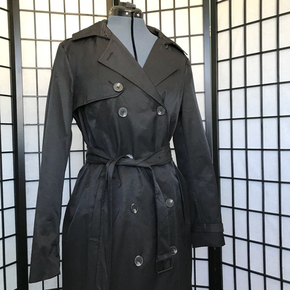 T TAHARI Lauren Maxi Asymmetrical Trench - Sz:M